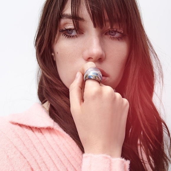 NWT. Zara Cosmic Glass Collection Ring. - Picture 3 of 7